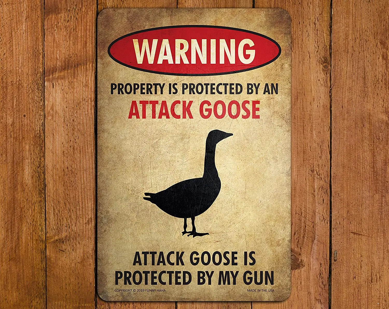 

Diuangfoong Beware of Goose Funny Metal Sign 12"×8"