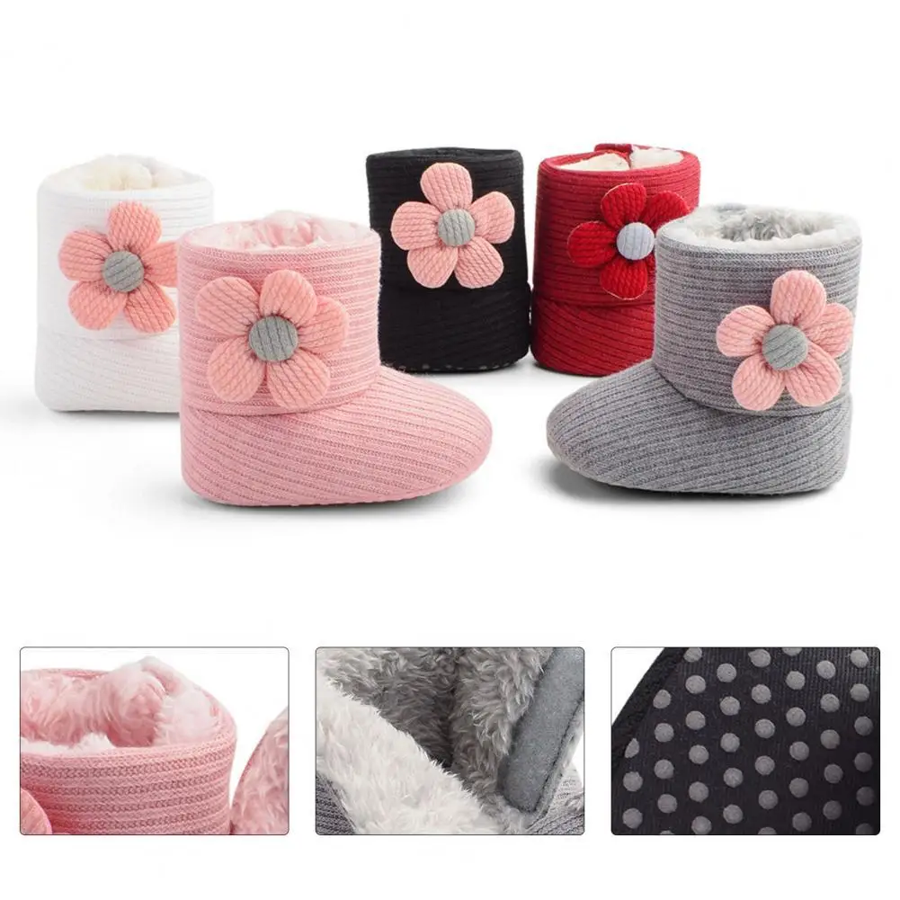

1 Pair Toddler Shoes Good Cotton Super Soft Cartoon Crib Shoes Anti-slip Winter Boots for Children Baby Boots Baby Boots