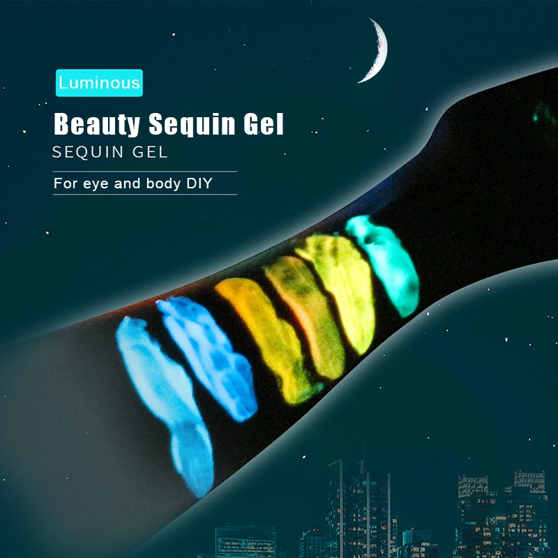

6pcs/set Nail Luminous Gel Nail Fluorescent Gel for Party Club Manicure Body Art MH88