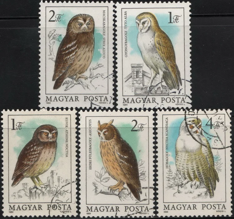 

5 шт./компл. марки почты Венгрии 1984 марки почтовые марки для коллекционирования с изображением совы, орла, птиц