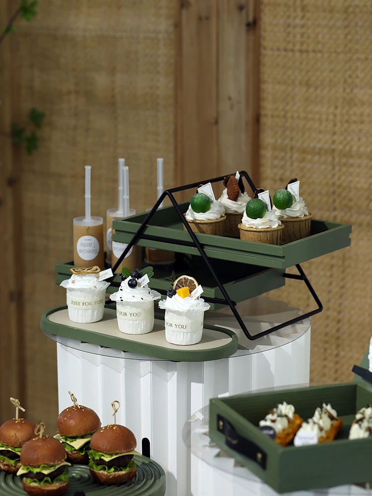 Металлические стойки для тортов Matta Green Cake Stands, подносы для кексов, декор для дома на столе для десертов, 2-х ярусные стойки для фотооборудования.