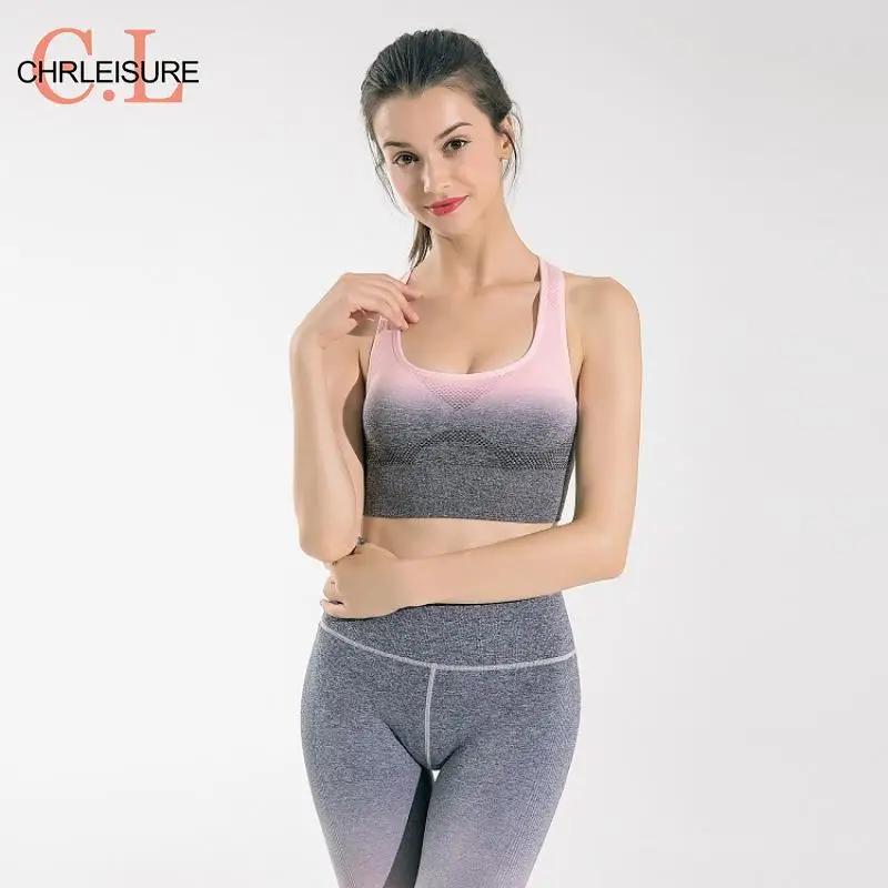 

Женская спортивная одежда CHRLEISURE, модный сексуальный эластичный фитнес-набор с градиентом и высокой талией, Быстросохнущий бесшовный спорт...