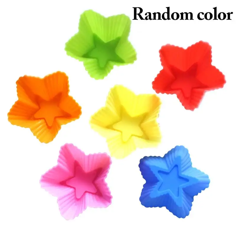 

Justdolife 1.18in Star Cake Mold Reusable Non-Stick Mini Cupcake DIY Muffin Mould Dessert Pudding Jelly Decor Mold Random Color