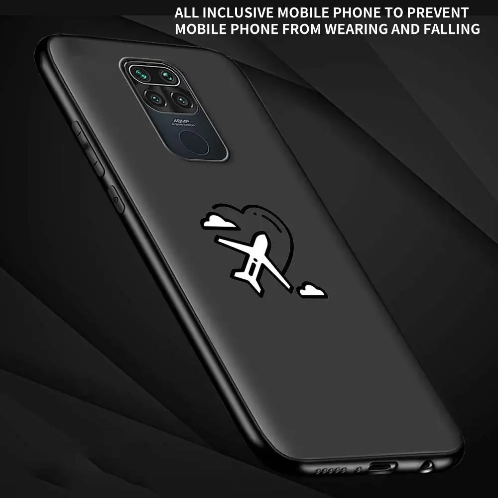 

Phone Case for Xiaomi Redmi Note 9S 8 8T 9 Pro 6 7 K30 Pro 6A 7A 8A 9A 9C Silicon Black Shell Cover World Map Travel