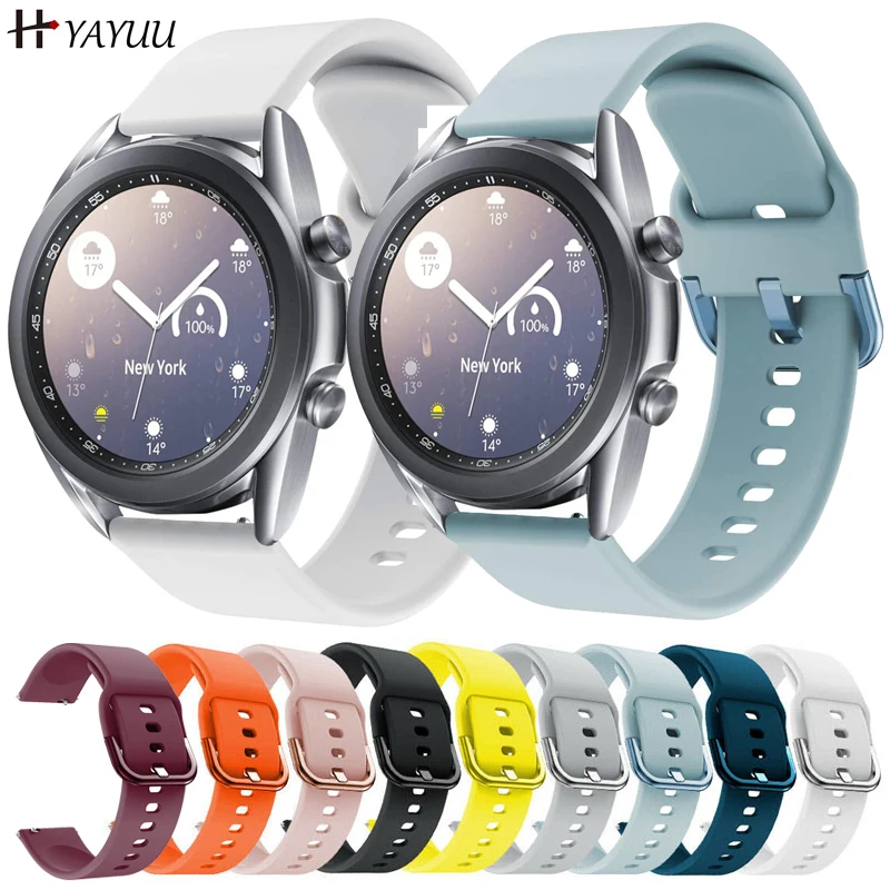 Ремешок YAYUU силиконовый для наручных часов браслет Samsung Galaxy Watch 3 41 мм 45 мм/Galaxy Active 2