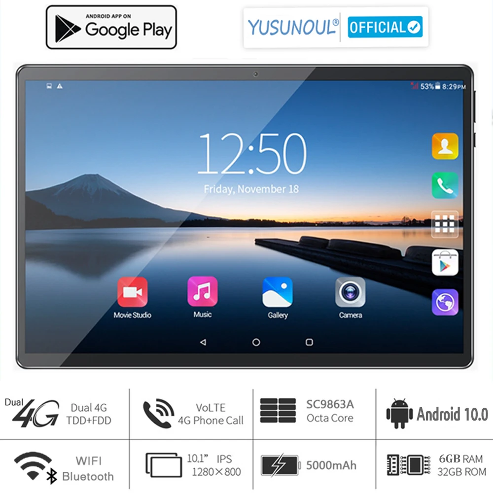 2021 распродажа планшетный ПК с ОЗУ 6 ГБ 10 дюймов 3G 4G LTE 1280*800 HD Android 0 Pie OS 8 ядер двойная