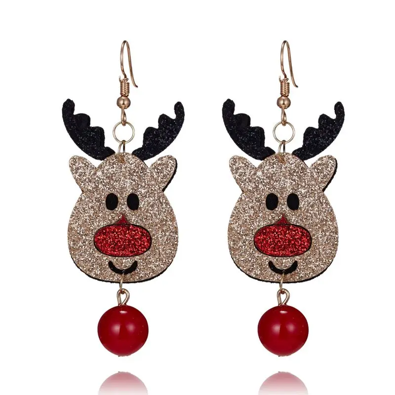 Christmas deer Санта Клаус рождественские серьги снеговик декоративный колокольчик с оленями Рождественская елка серьги ювелирные изделия прекрасные рождественские подарки для влюбленных женщин - Цвет: Christmas deer