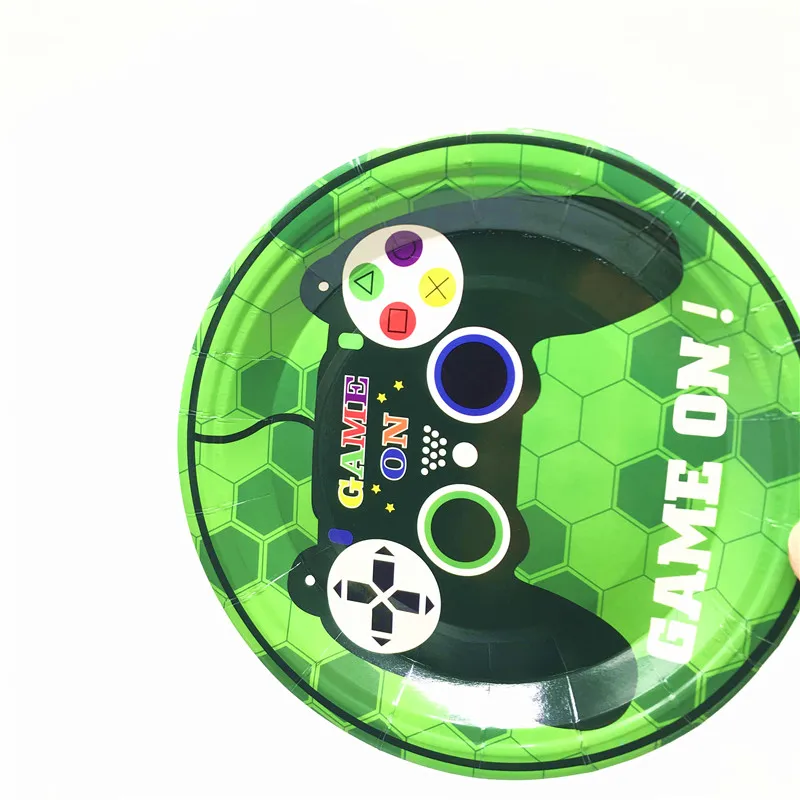 

Game Themed Party Disposable Tableware Set Video Game Controller Paper Plate Cup Kids Boys Birthday Party Baby Shower Decoration