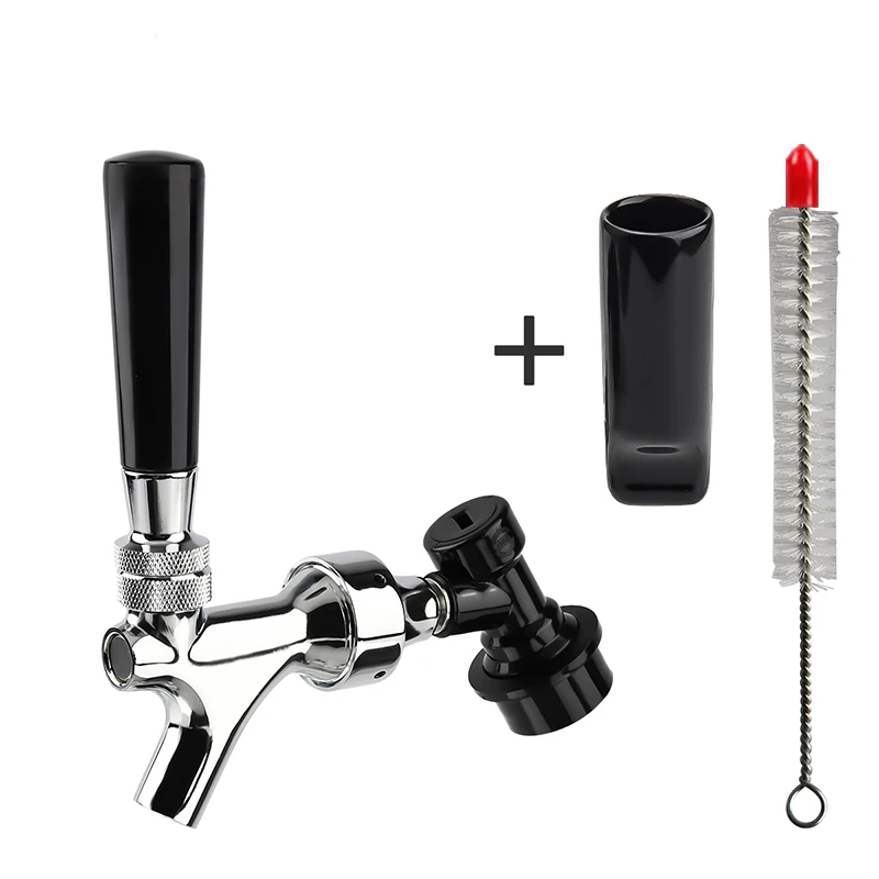 

Homebrew Beer Tap Polished Chrome Draft Beer Faucet With Ball Lock Quick Disconnect Cleaning brush Keg Tap Kegerator Spout