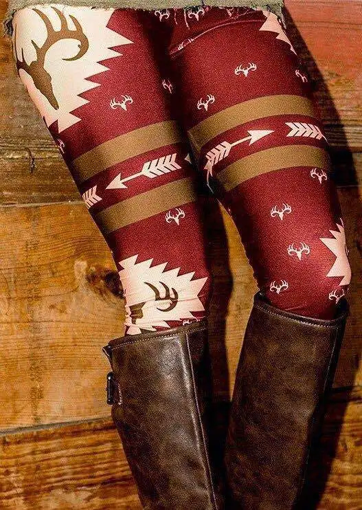 

Camouflage Christmas Trouser Cartoon Pants Fashion Slim Sexy Leggings Print Comfortable Elastic Woman Plus Size Leggings