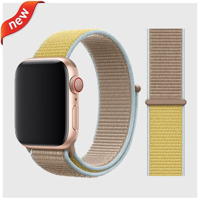 Camel Ремешок для apple watch, ремешок 44 мм, 40 мм, тканый нейлоновый ремешок iwatch серии 5, 4, 3, ремешок 42 мм, 38 мм, ремень, аксессуары для apple watch - Цвет ремешка: Camel