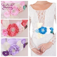 nishine fashion handmade roast floral maternity belt women polygonal flowers lace waistband girls wedding clothing decoration