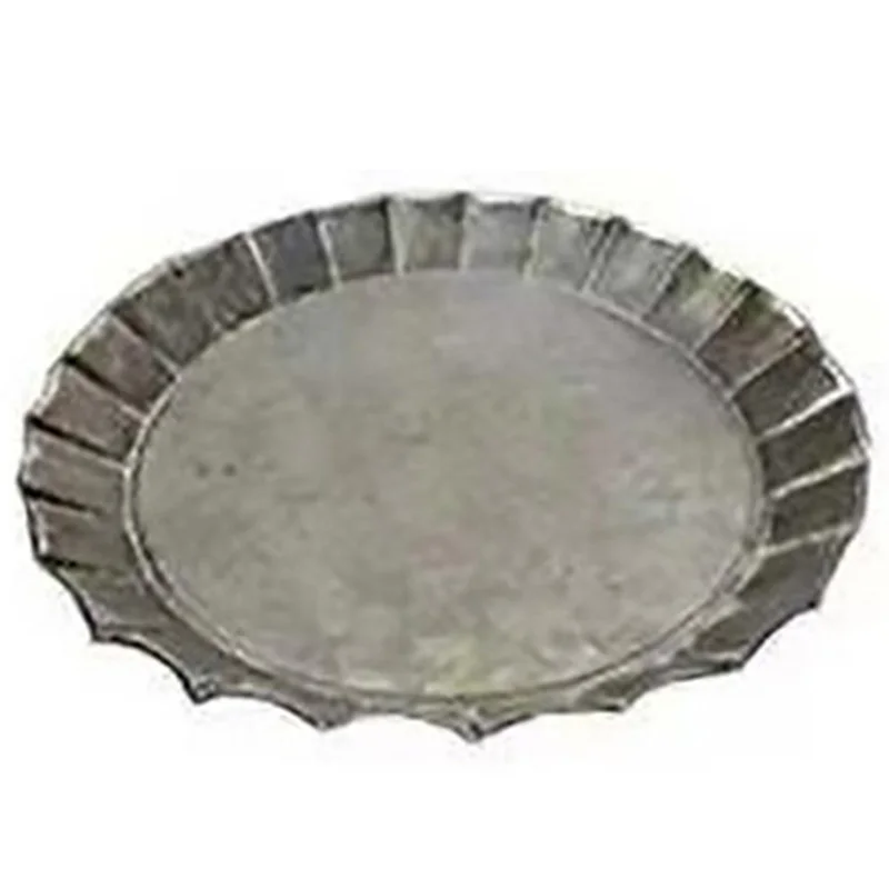 18x3.6cm Уникальный цветочный ободок ручной работы винтажный античный металлический поднос Ribboned круглый железный поднос деревенский Ретро поднос для дома церковная свадьба - Цвет: 18x3.6cm