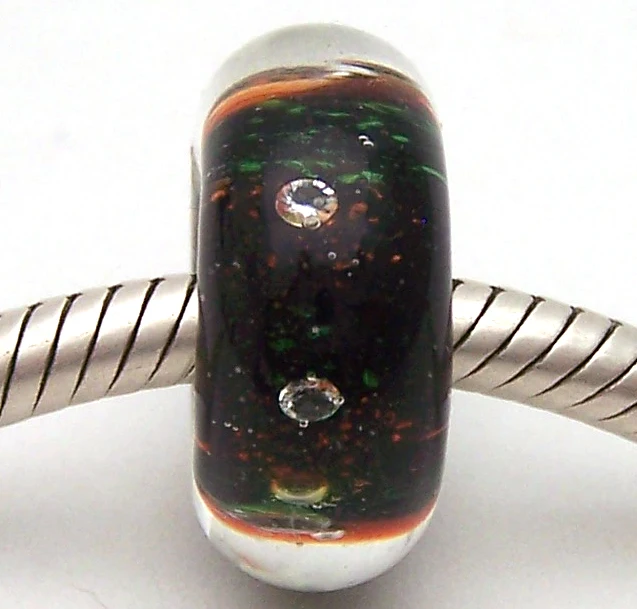 

PJG1988 100% S925 Sterling Silver Beads Murano Glass beads Fit European Charms Bracelet charms diy jewelry Lampwork GlassBeads