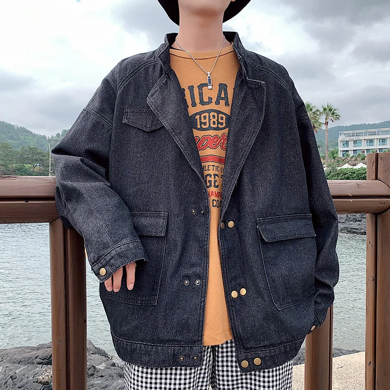 

Autumn loose trend denim shirt men's couple long sleeve coat jacket