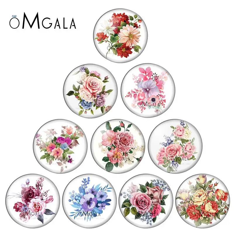 

10 шт., стеклянные кабошоны с рисунком, 12/14/16/мм