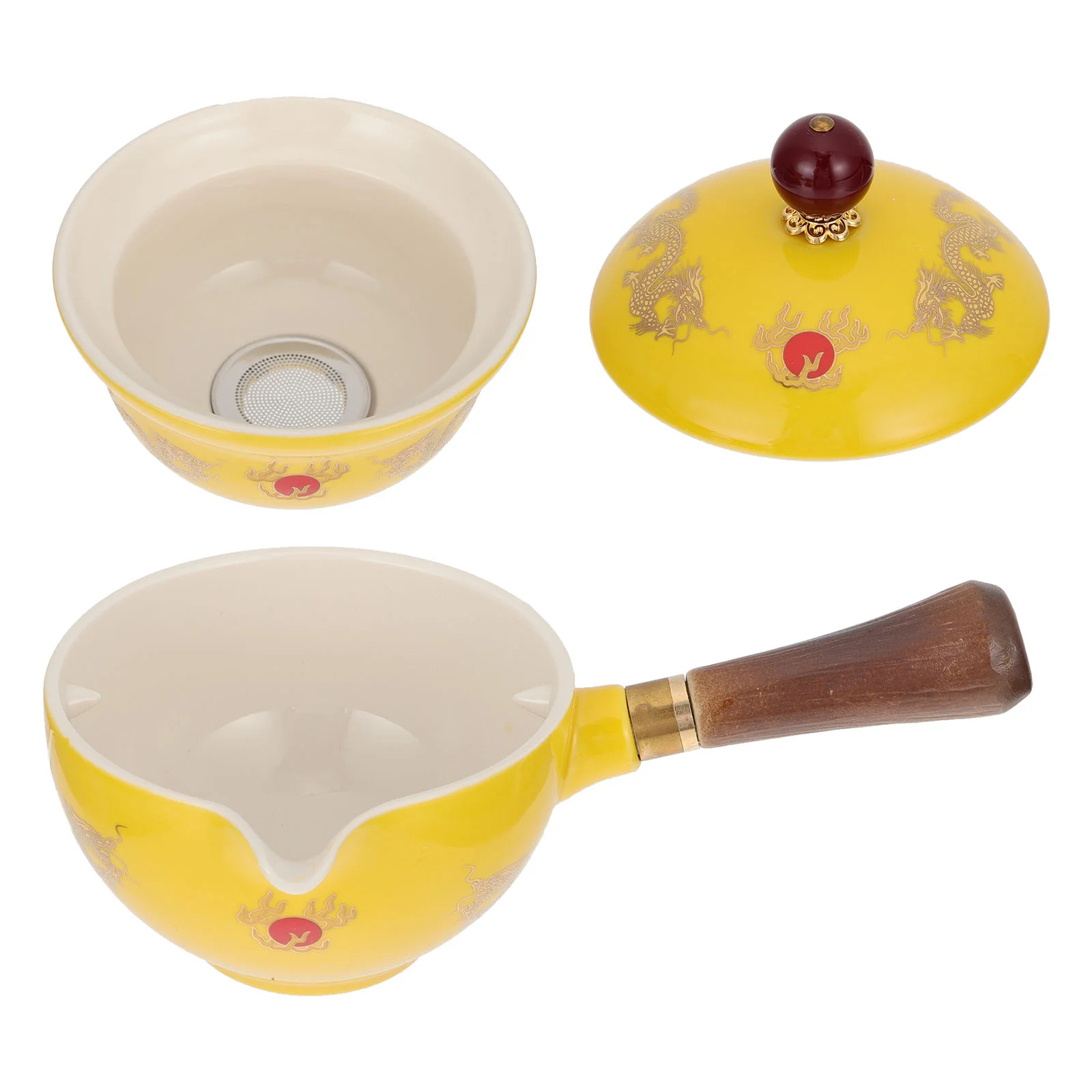 

1 шт. высококачественный термостойкий чайник с прочным фильтром фоточайник (желтый)