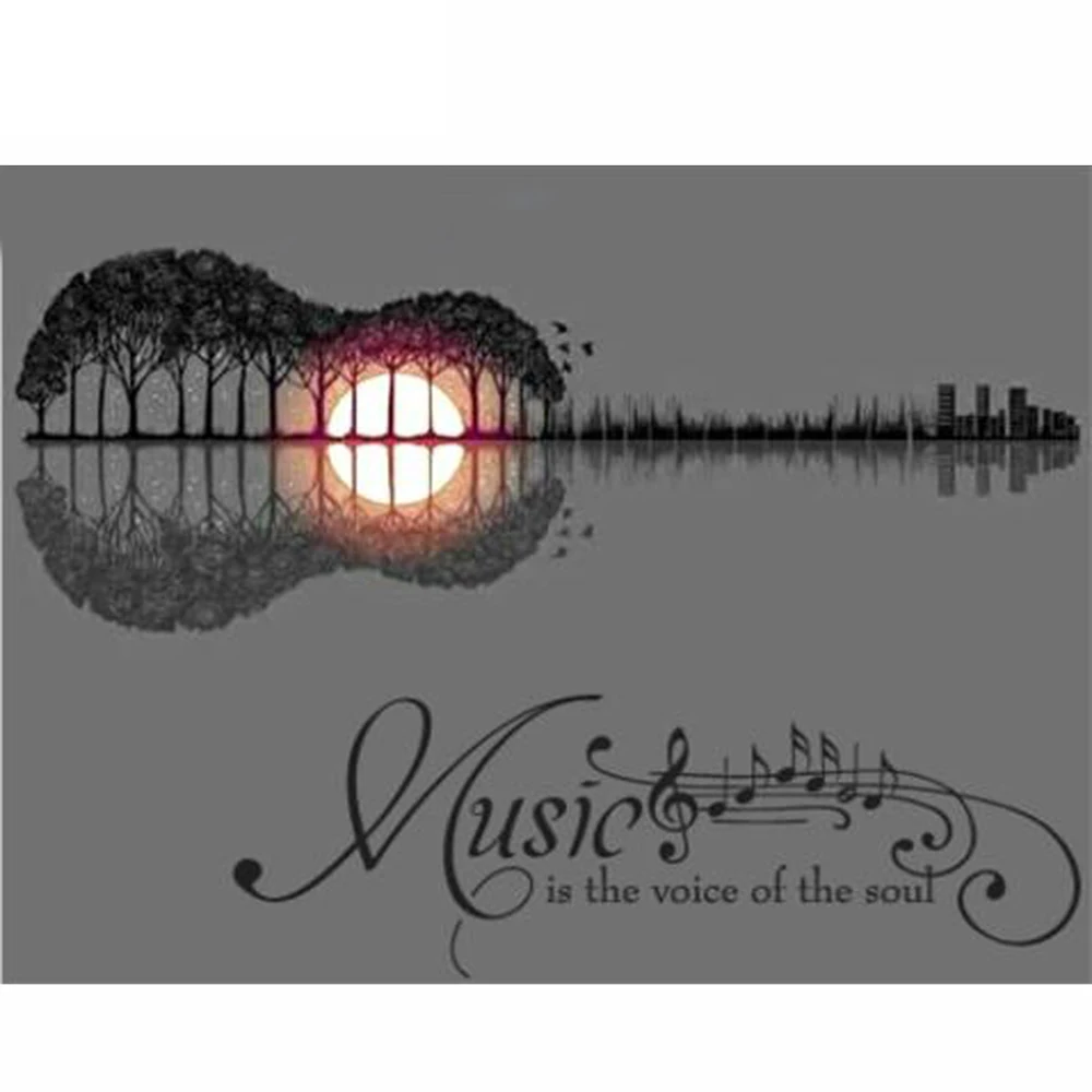 Алмазная картина с изображением голоса души на гитаре 5D сделай сам для вышивки