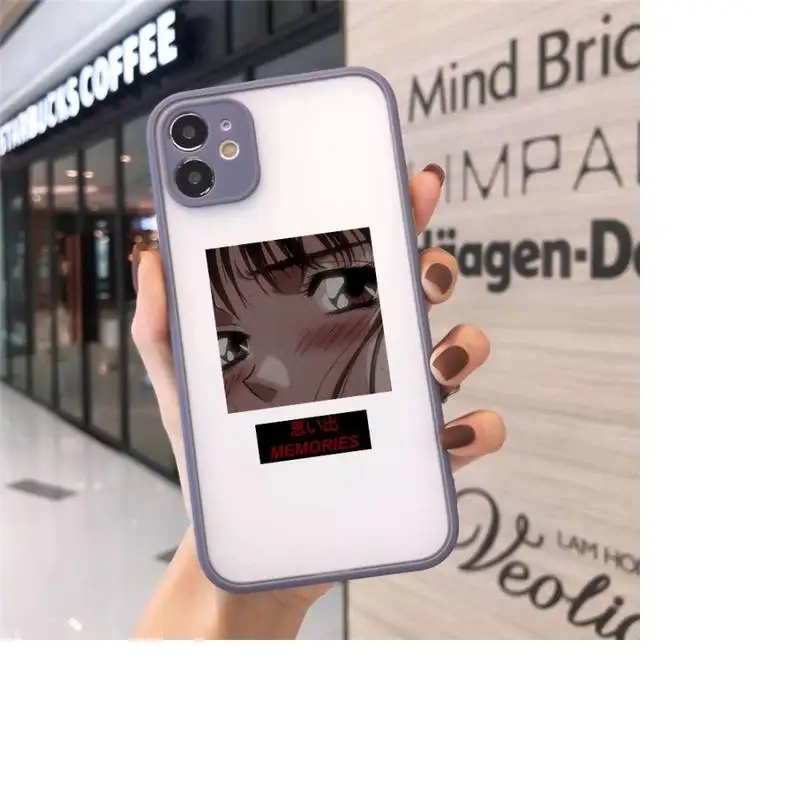 

Sad Japanese Anime Aesthetic Phone Case matte transparent For iphone 7 8 11 12 plus mini x xs xr pro max cover