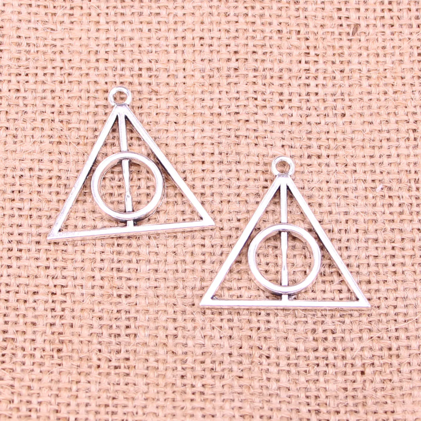 8pcs Charms deathly hallows Antique Making pendant fit Vintage Tibetan Silver jewelry DIY bracelet necklace 32mm | Украшения и