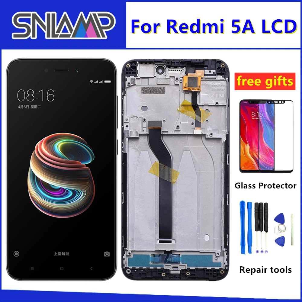 100% Оригинальный ips ЖК дисплей для Xiaomi Redmi 5A Замена сенсорного экрана + рамка экран