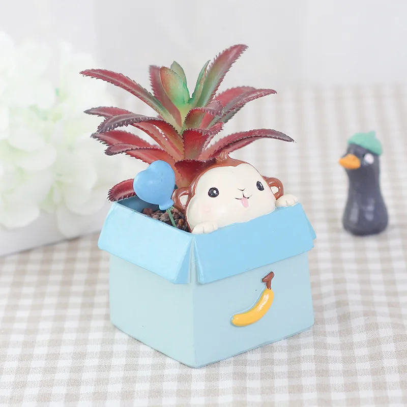 Оптовая продажа горшок для суккулентов милый цветочный животных создания