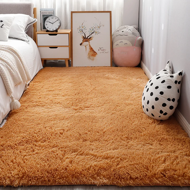 Маленький ковер в скандинавском стиле белый плюшевый прикроватный коврик для