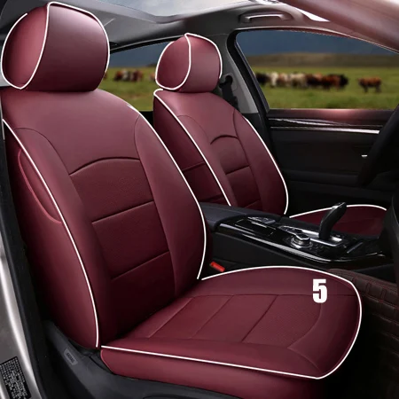 red wine for 5 seat CARTAILOR чехол для автокресла из натуральной кожи и аксессуары для Land Rover Discovery, спортивные чехлы для сидений автомобилей, защита сидений, полный комплект - Название цвета: red wine for 5 seat