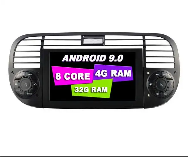 4G 32G Black AVGOTOP Android 9 Bluetooth gps Автомобильный плеер мультимедиа для FIAT 500 2G 16G автомобиля радио - Цвет: 4G 32G Black