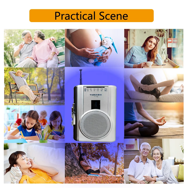 Кассетный плеер Walkman магнитофон радио FM AM колонка микрофон для изучения языка