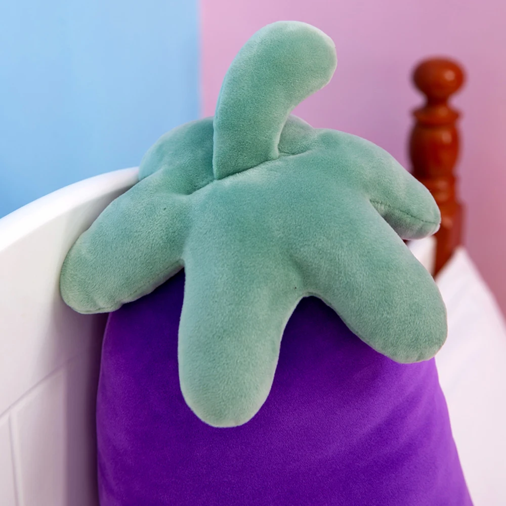

Cartoon Vegetables Plush Long Pillow Soft Stuffed Simulation Eggplant Toy Educational Food Doll Huggable Pillow for Girls Kids