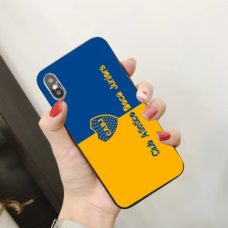Чехол для телефона FC Boca Juniors iPhone XR 11 Pro XS Max X 5 5S черный DIY мягкий чехол Abila iphone SE 7 8 6 6S