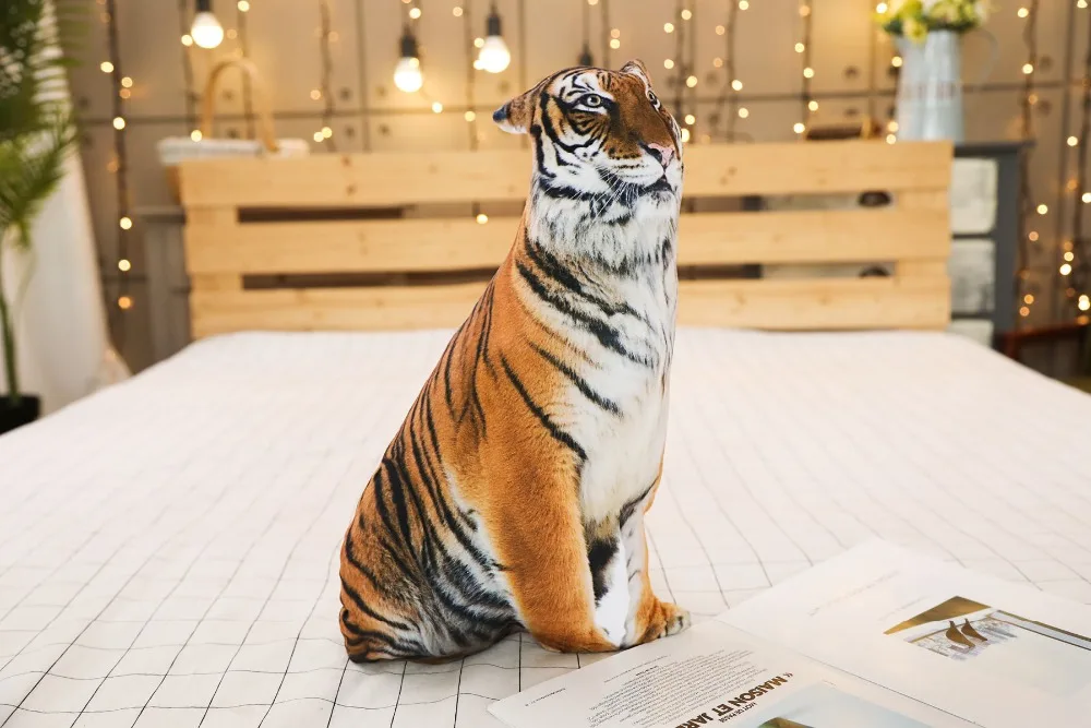 1 шт. 50 см моделирование 3D Плюшевые кошки и тигровые подушки мягкая набивная подушка с изображением животных Диван Декор Мультяшные плюшевые игрушки для детей девочек