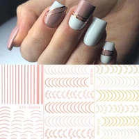 1pcs 3d nail sticker curve stripe lines rose gold nail stripe adhesive striping tape nail art stickers manicure decals