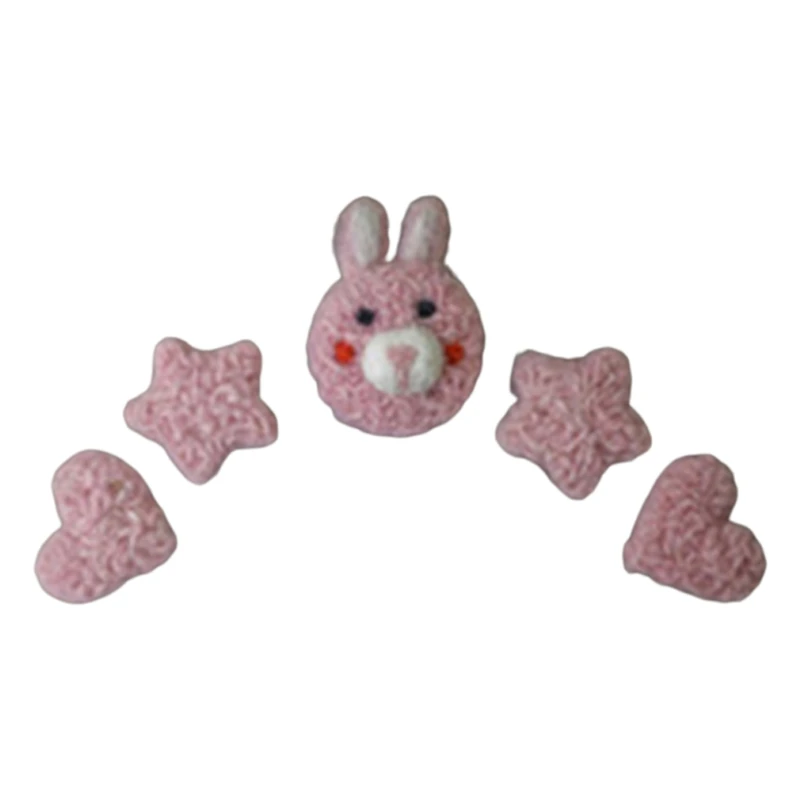 

5 Pcs DIY Handmade Baby Wool Felt Ornaments Home Party Decorations Newborn Photography Props Infant Photo Shooting Accessories