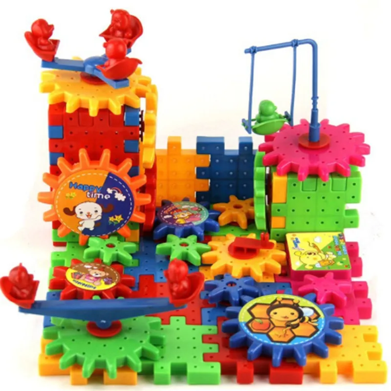 81 шт. электрические шестерни блоки для детей 3D головоломка строительные