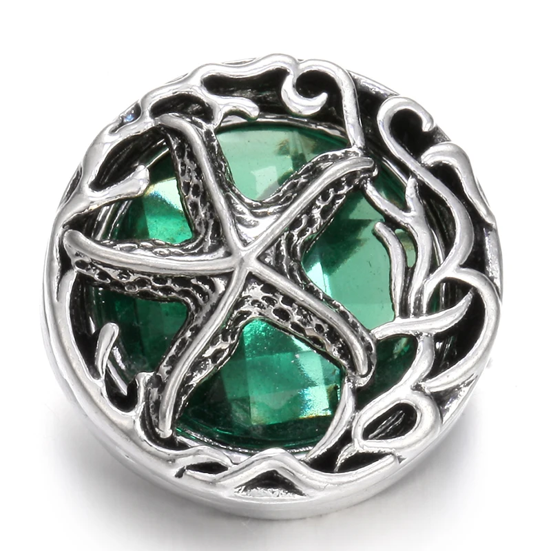 6 шт./лот Новые 18 мм кнопки ювелирные изделия горный хрусталь смешанные зеленые