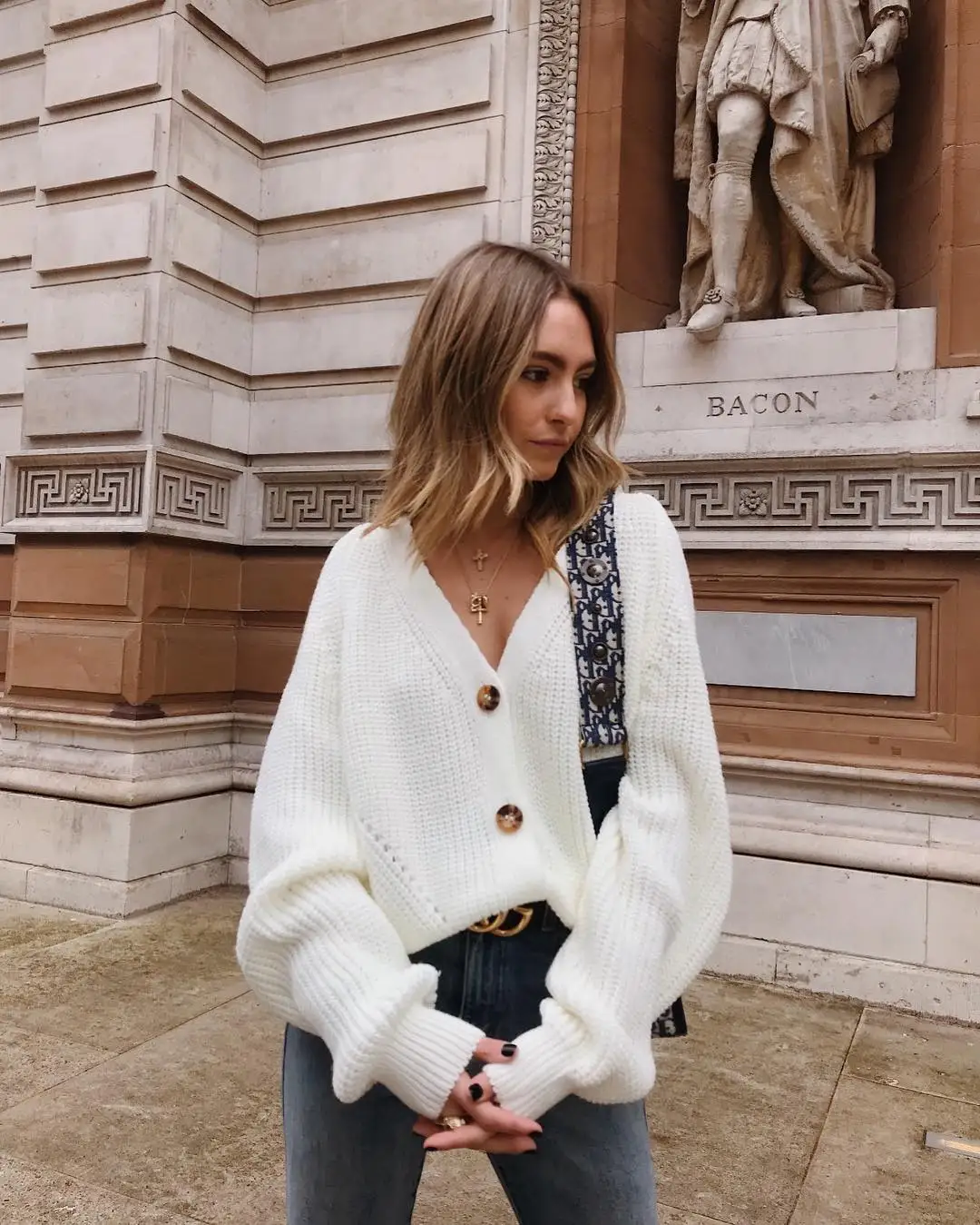 New European Women Autumn Winter Warm Sweaters Split Cardigan Long Sleeve Loose V-neck Button Thicken |