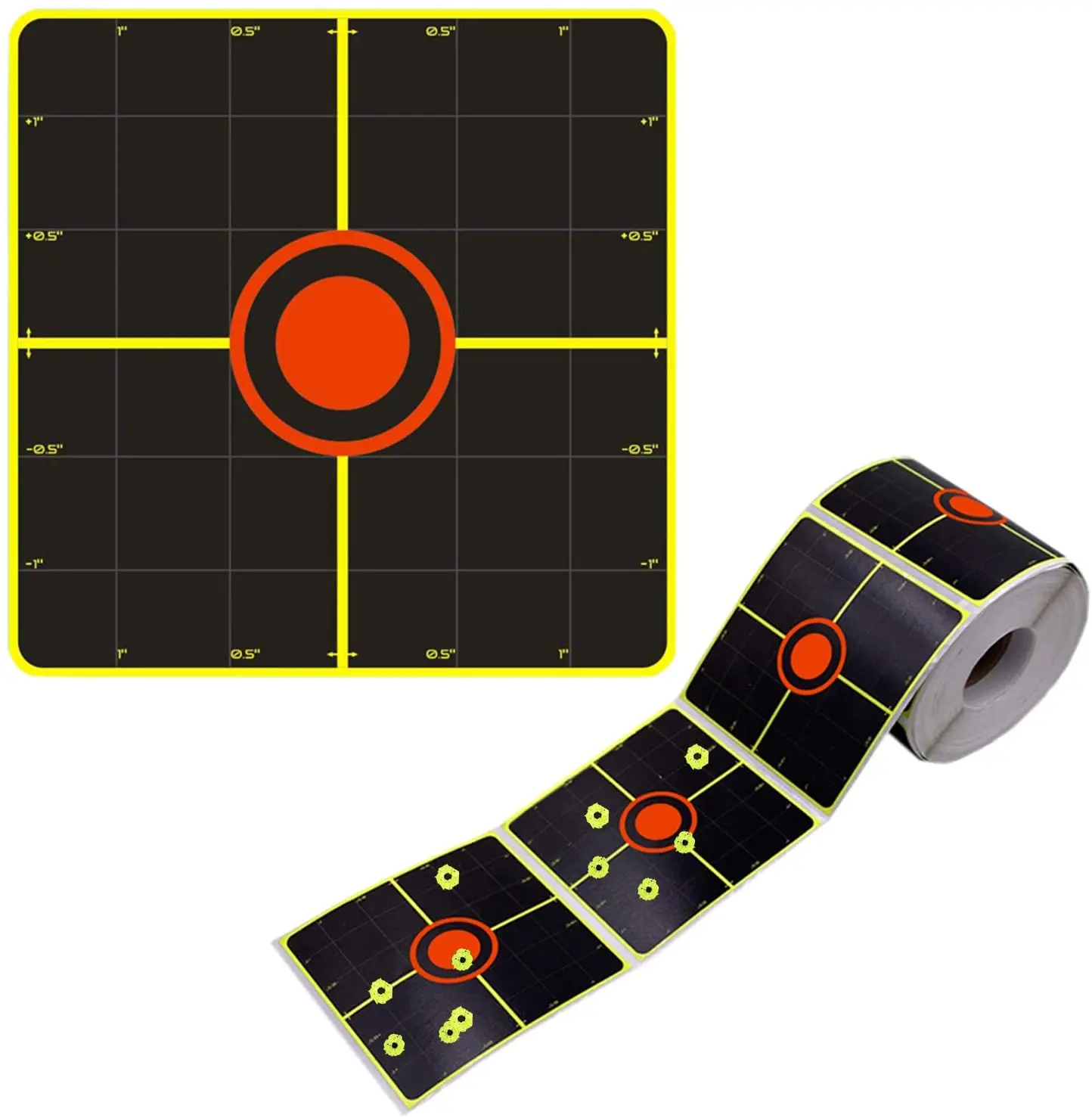 

3"x3"x250Pcs per Roll Splatter Splash Sticker Targets for Borsighting & Zeroing in your optics Rifle Scope. 1/2" Grid