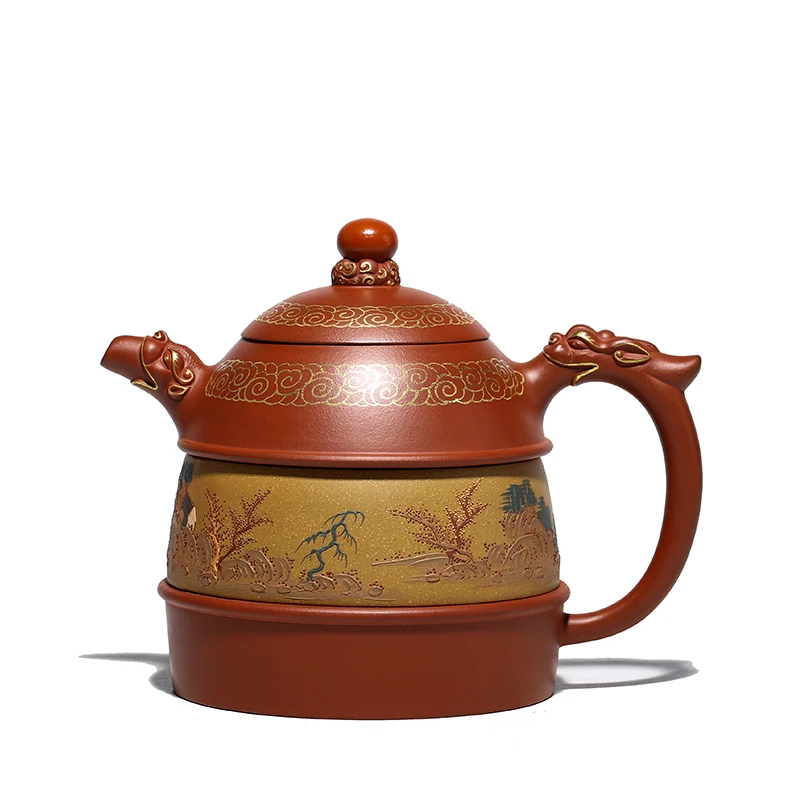 

Yixing pure handmade raw ore purple clay teapot famous Chang Yuehong lucky pot raw ore red mud Teapot Tea Set Factory