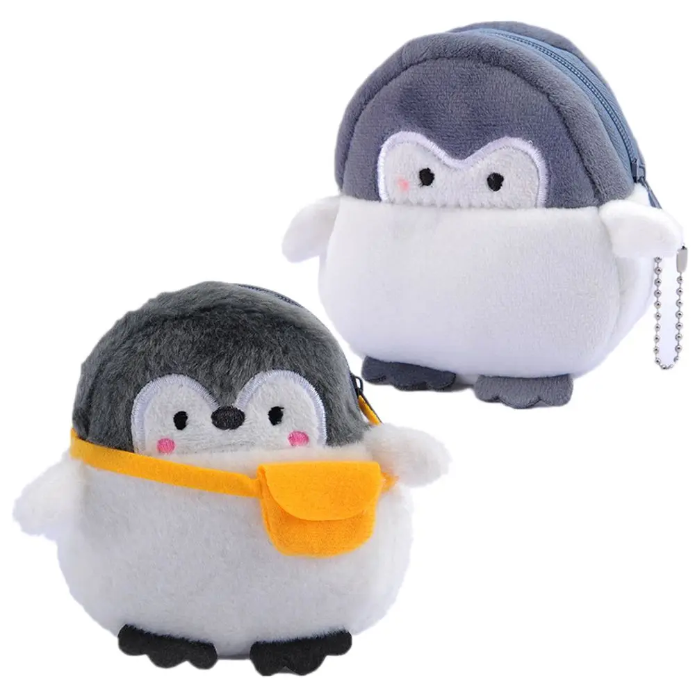 

Подарочный мини-кошелек с USB-кабелем, чехол с милыми животными, мультяшными пингвинами, монетницей, наушниками, плюшевая Сумочка для денег