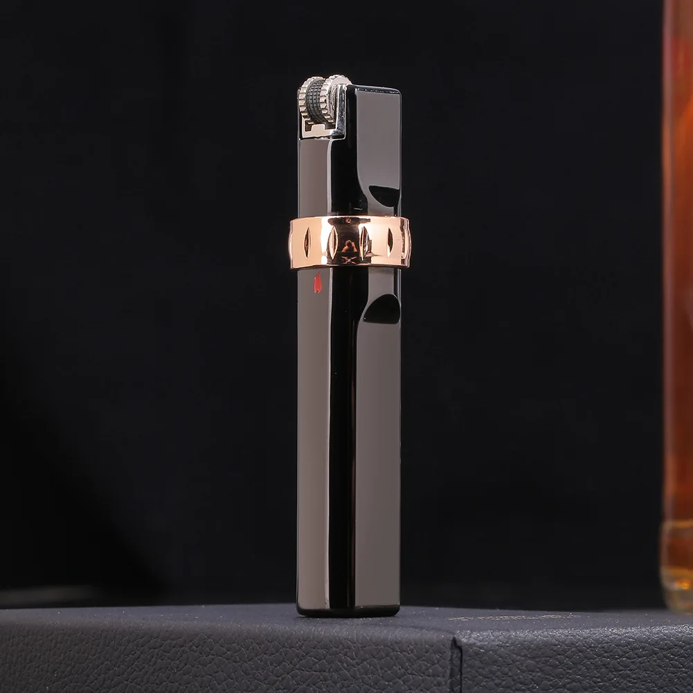 

Jobon Gas Inflatable Cigar Lighter Windproof Straight Jet Blue Flame Creative Metal Mini Slender Grinding Wheel Male Smoe Gift