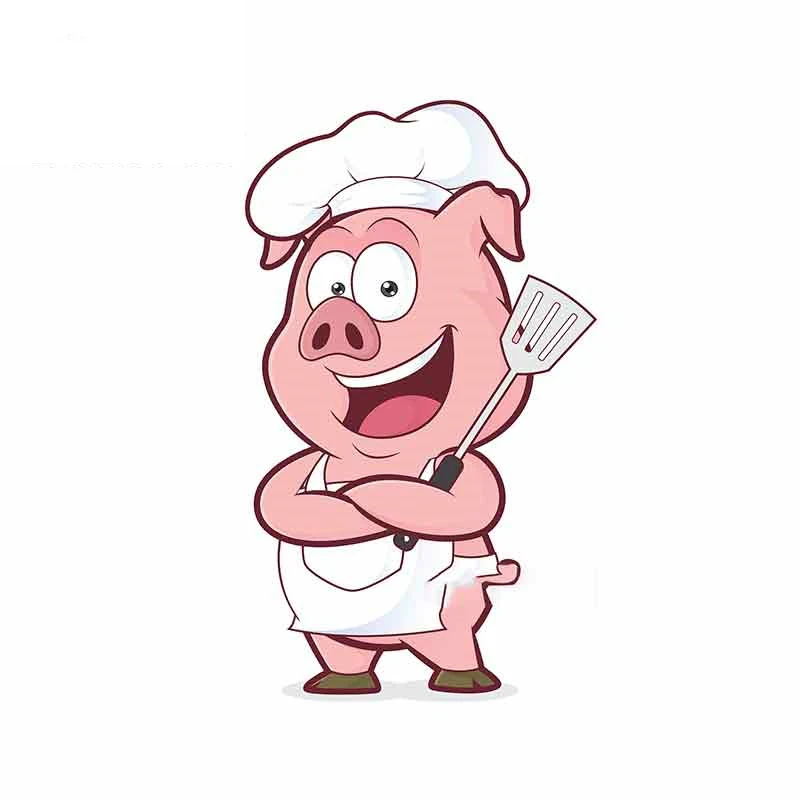 

Lovely Car Bumper Window Sticker for Chef Pigs Personality Creative Decals Bumper Auto Parts ZWW-2152, 15cm*8.1cm