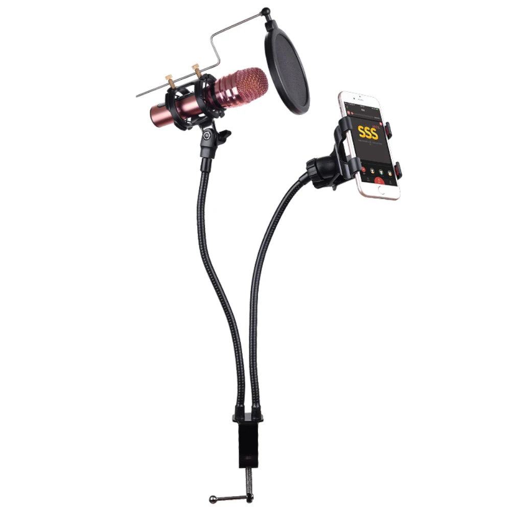 Профессиональная регулируемая настольная подставка для микрофона 3 в 1 с