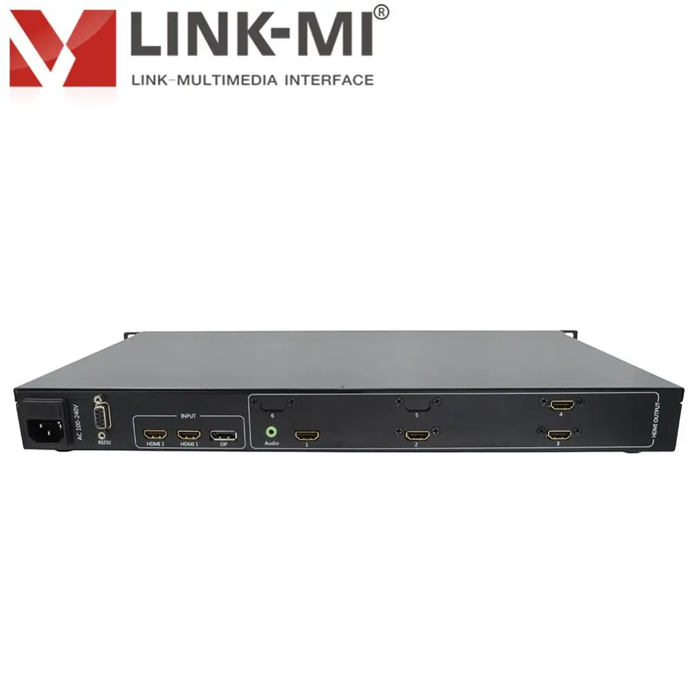 Настенный видеоконтроллер LINK-MI 4K для 4 дисплеев с входом HDMI + DP 2X2 1X4 4X1