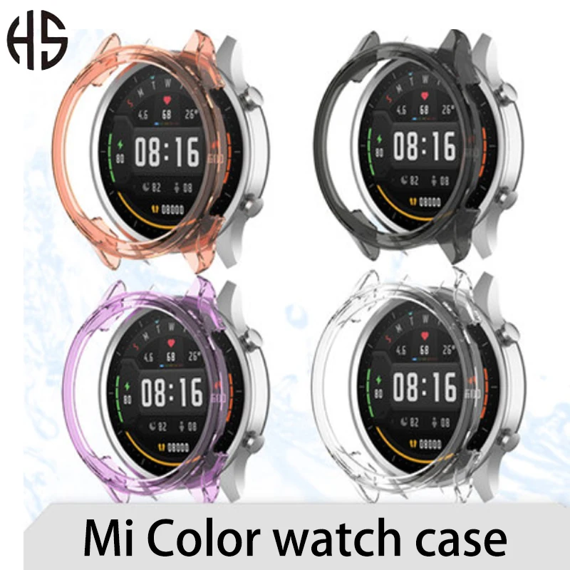 

Цветной защитный чехол из ТПУ для часов Xiaomi Mi прозрачный половинчатый пылезащитный мягкий чехол с защитой от падения