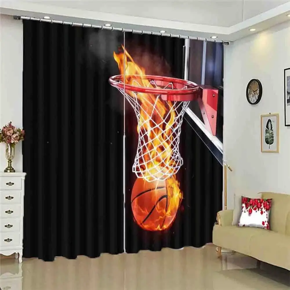

blackout curtain basketball for living room curtains bedroom customize photo curtains 3d window home curtains