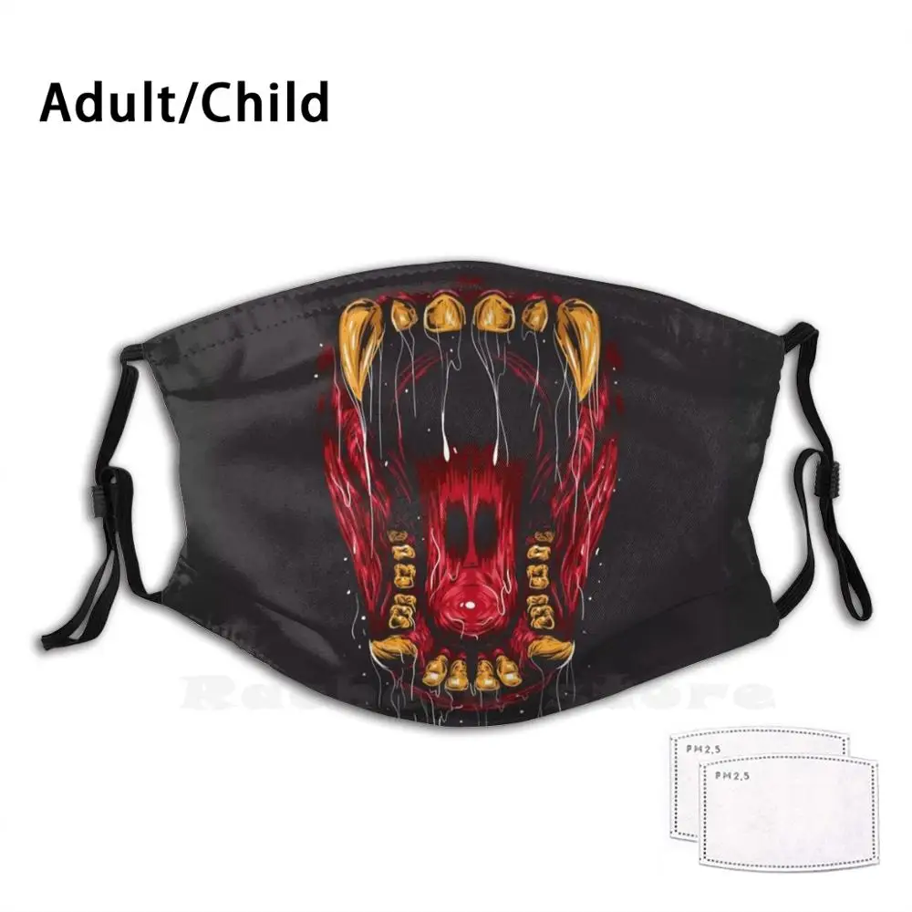 Маска для лица со зверями волком медведем дикими животными моющийся фильтр