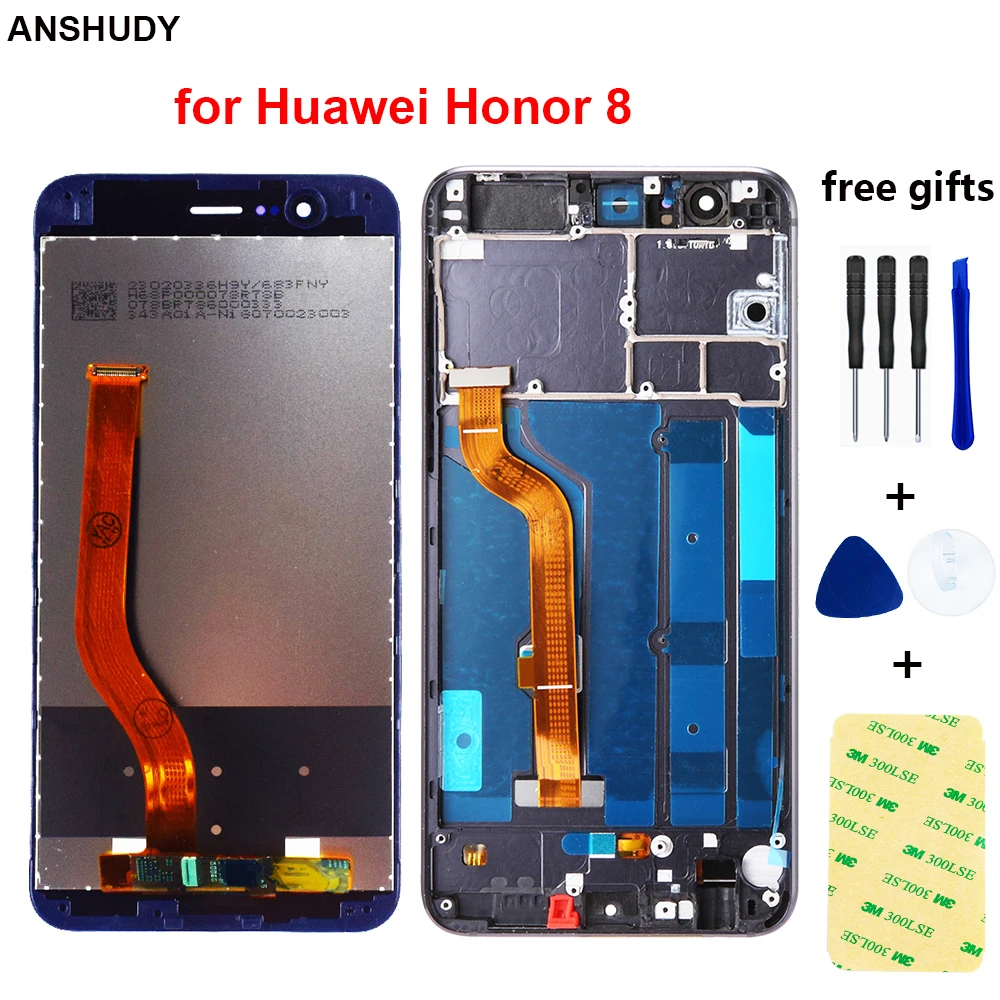 Для huawei Honor 8 ЖК дисплей сенсорный экран дигитайзер Honor8 для с рамкой FRD L19 L09