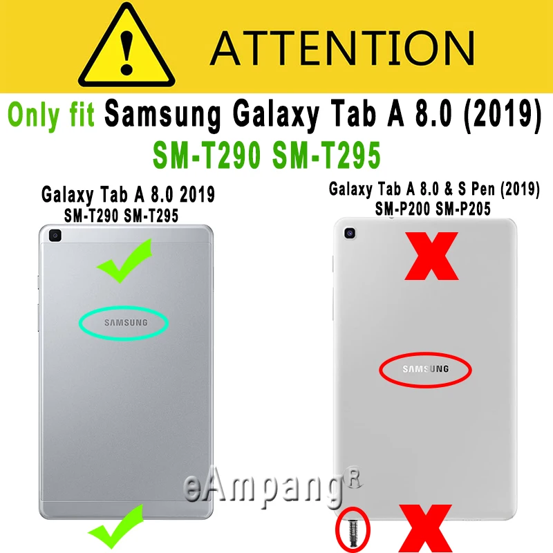 Чехол с клавиатурой для Samsung Tab A 8 0 2019 кожаный чехол T290 T295 английский русский
